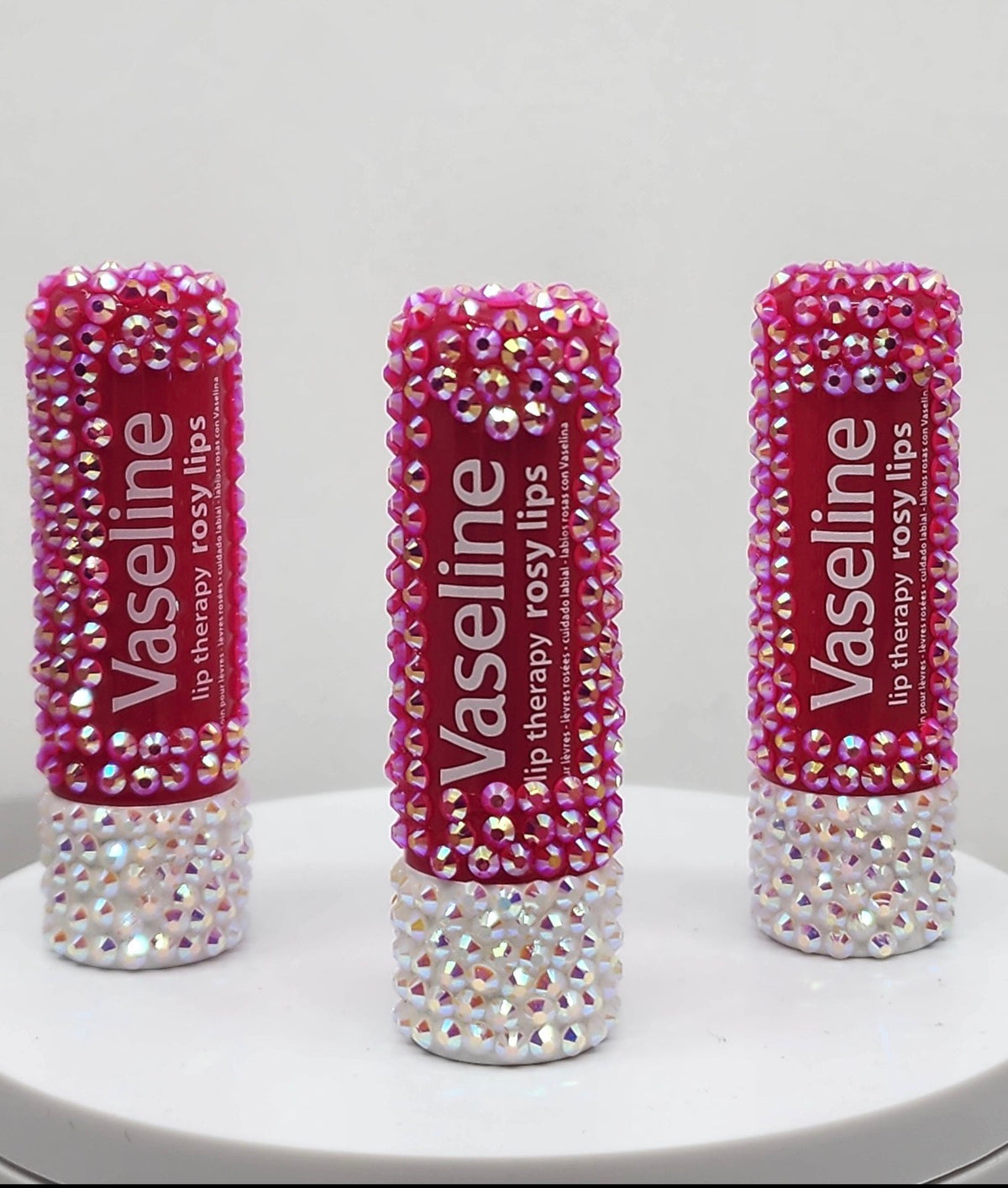 Bling Vaseline Lip Therapy Stick bedazzled with rhinestones