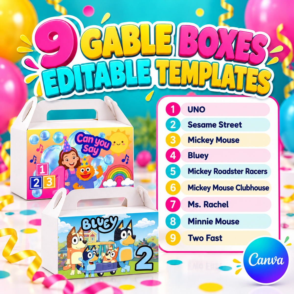 Editable Gable Boxes Templates