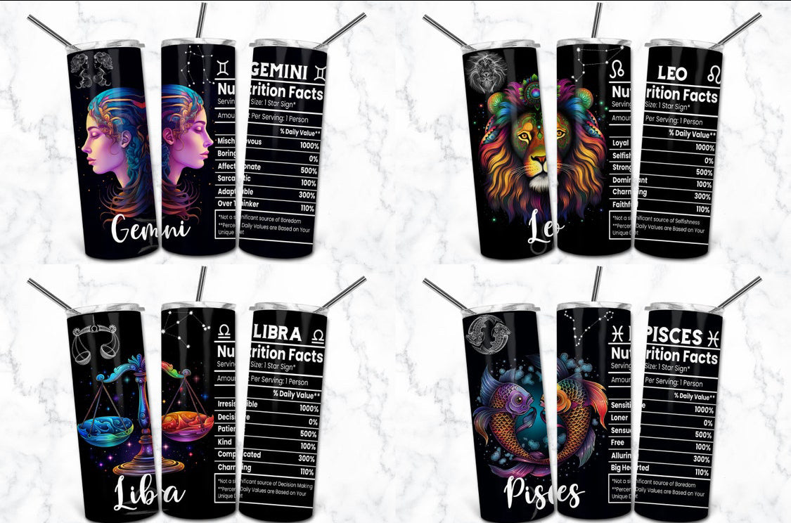 Zodiac Skinny Tumbler 20oz