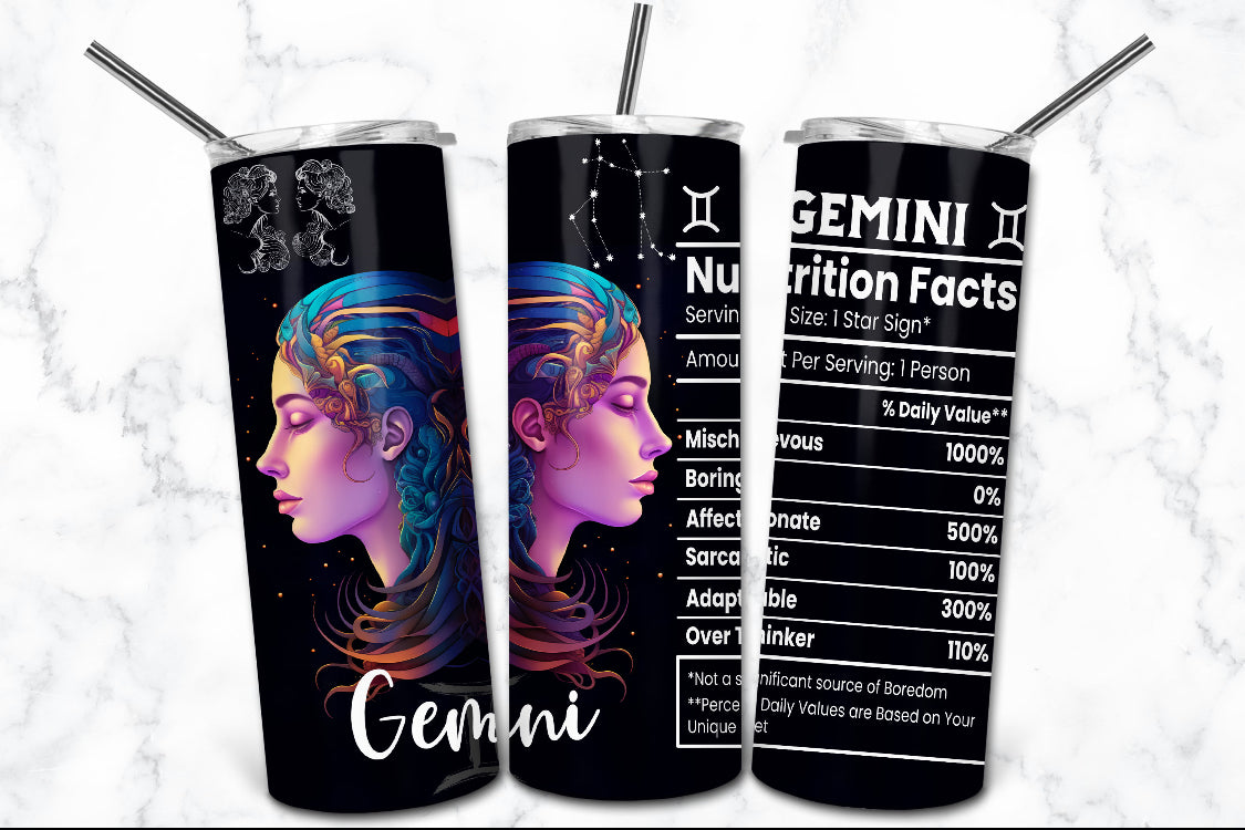 Zodiac Skinny Tumbler 20oz