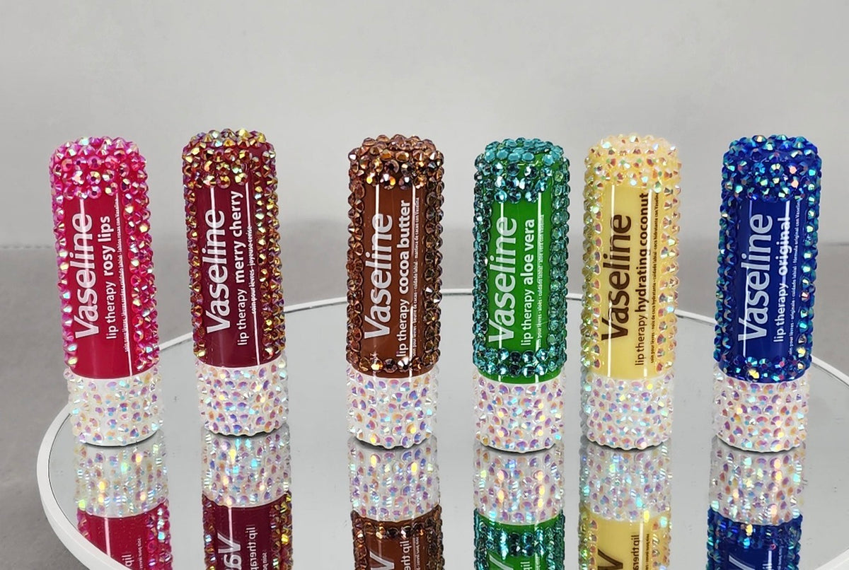 Bling  Vaseline Lip Therapy Stick  bedazzled with rhinestones