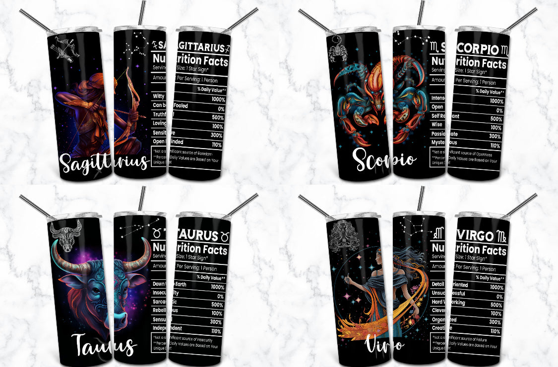 Zodiac Skinny Tumbler 20oz