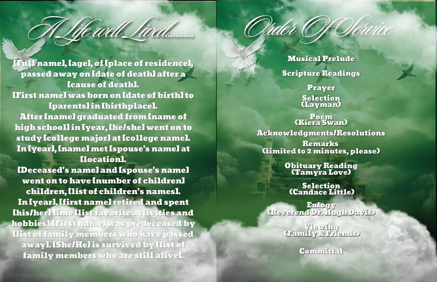 Memorial Obituaries