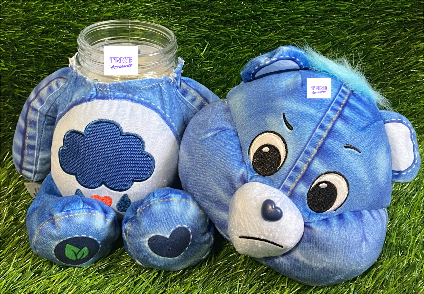Denim Care Bear Jars
