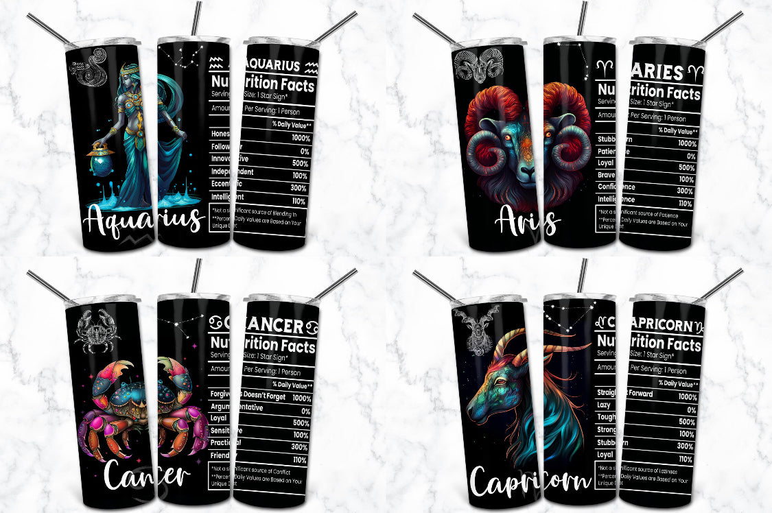 Zodiac Skinny Tumbler 20oz
