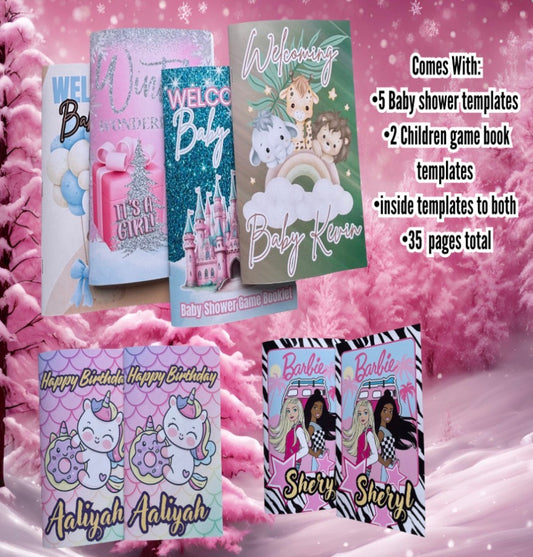 Editable Baby Shower Game Book Templates