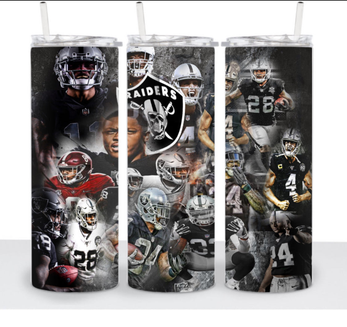 Football Theme Skinny Tumbler 20oz