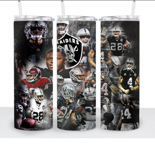 Football Theme Skinny Tumbler 20oz