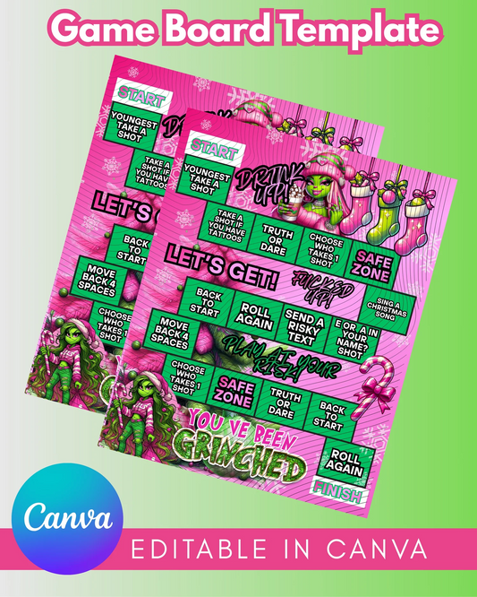 Editable Grinch Game Board Template