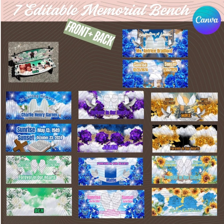 7 MEMORIAL BENCH Templates